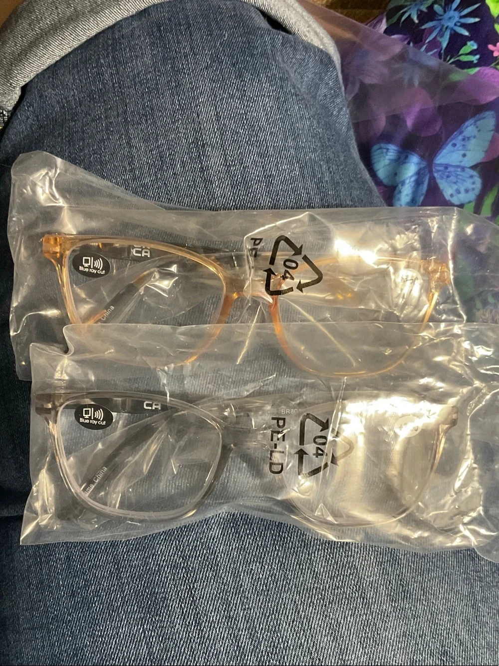 2 pairs of Glasses - Amber and Gray (Unbranded)